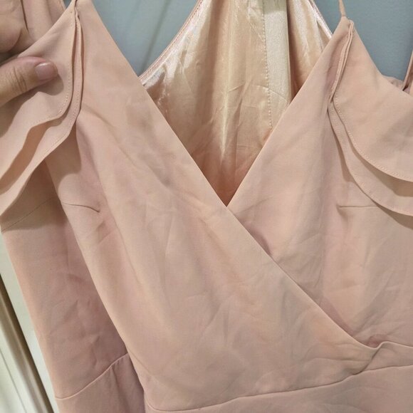 City Chic Pink Wrap Maxi Dress 18 | Cold Shoulder Strappy Formal Gown - Picture 3 of 16